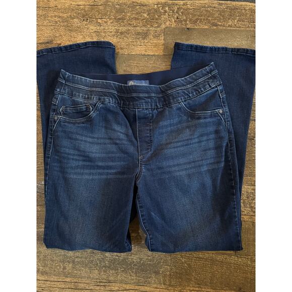 Democracy "Ab"solution Indigo High Rise Itty Bitty Boot Glider Jeans Size 16 - Picture 3 of 11